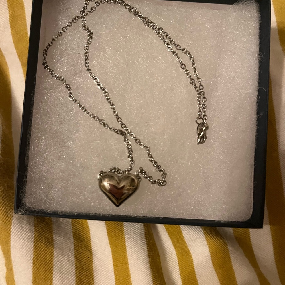 Sterling puffy heart